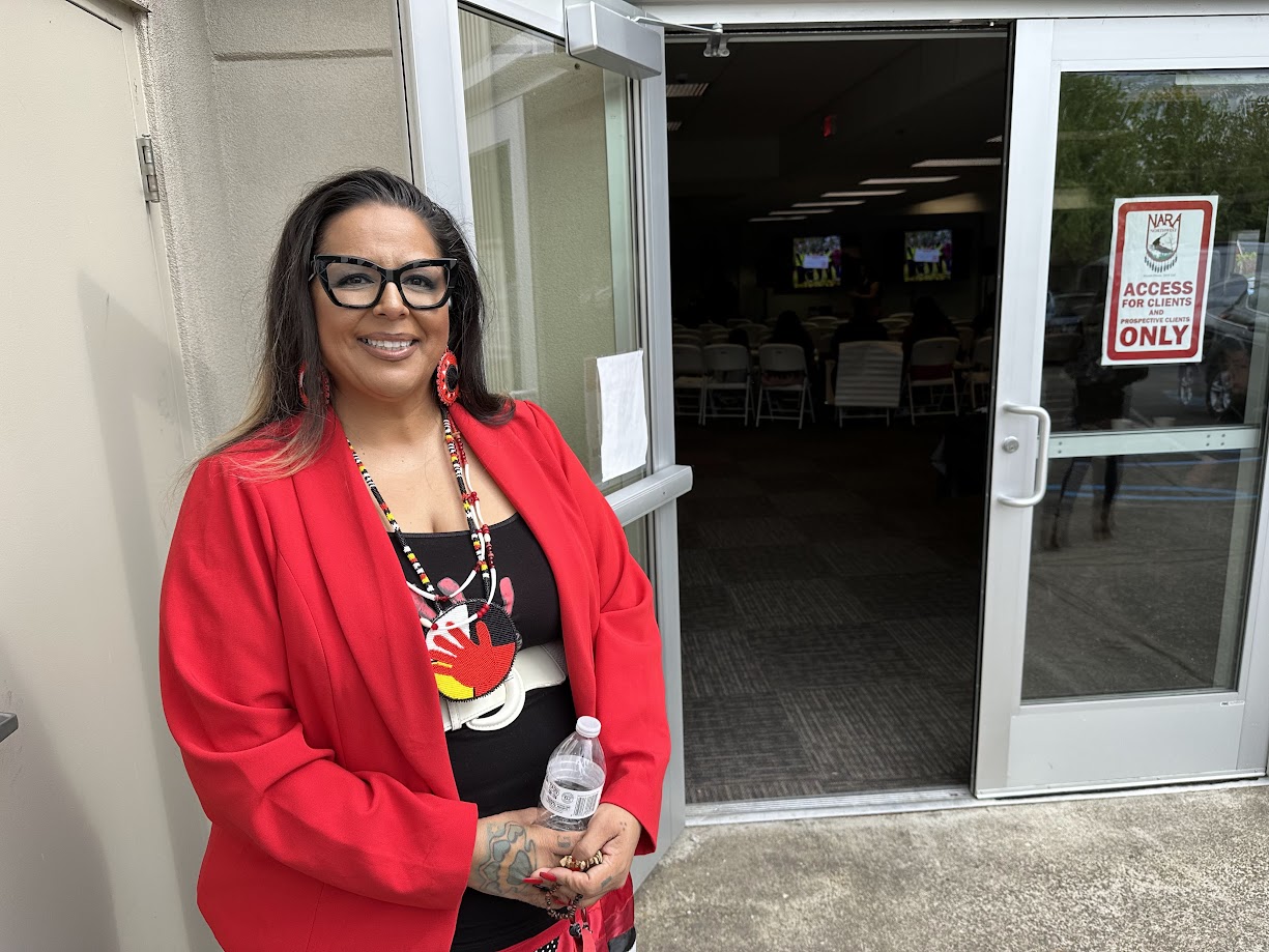 Kimberly Lining, founder and coordinator of MMIW Search & Hope Alliance at its first annual conference held in Gresham, Oregon, on Monday, May 5, 2025.