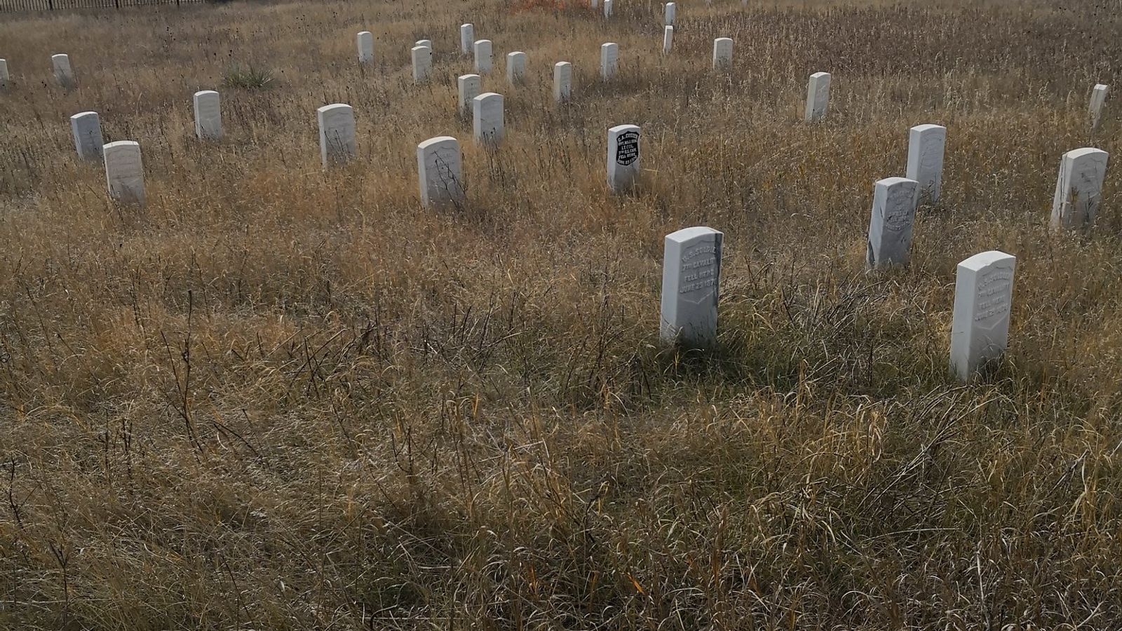 Gravestones at Little Bighorn Battlefield National Monument.