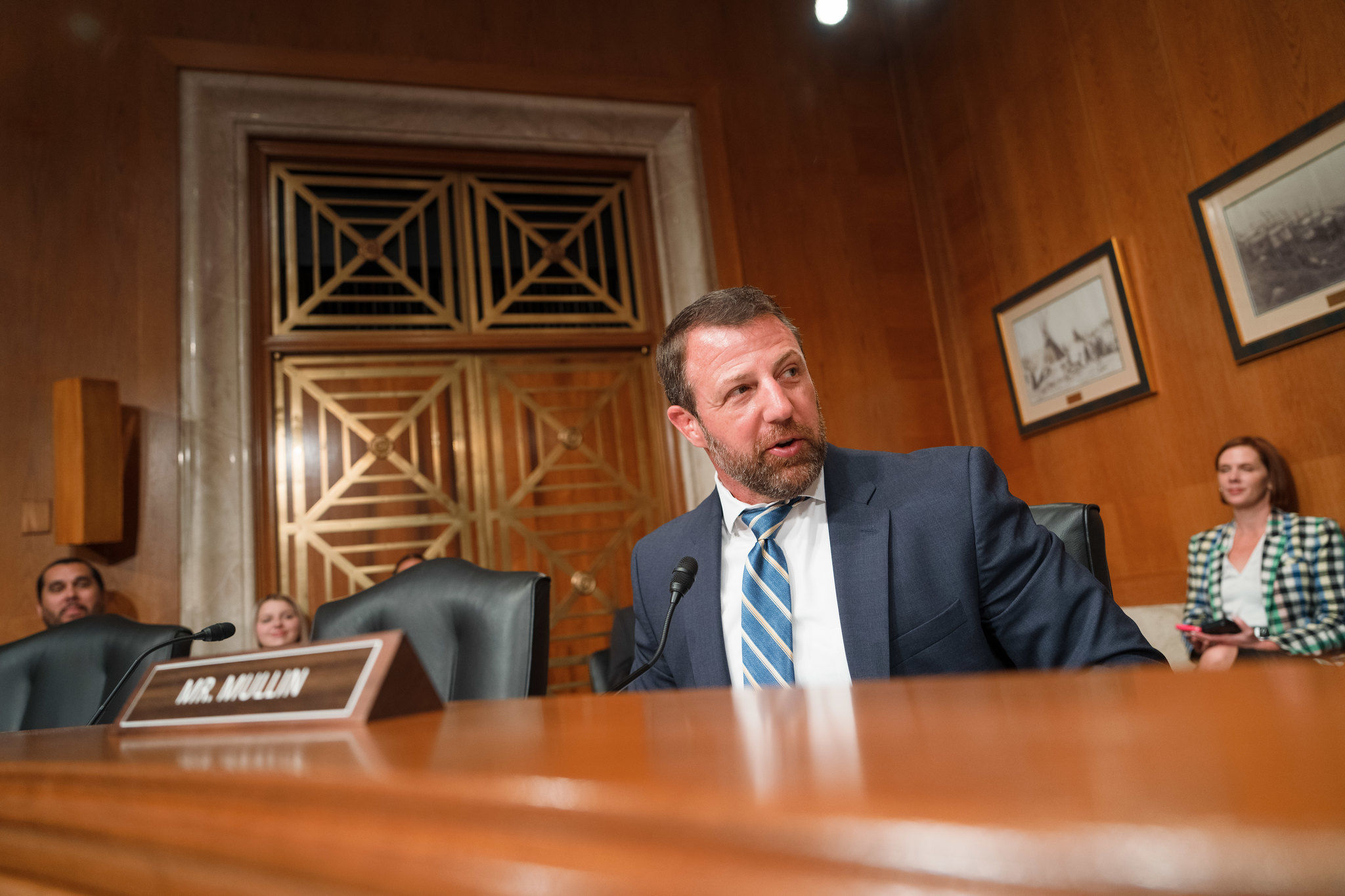 U.S. Sen. Markwayne Mullin participates in Indian Affairs Committee hearings to examine Indian Self-Determination and Education Assistance Act successes and opportunities, Washington, DC.