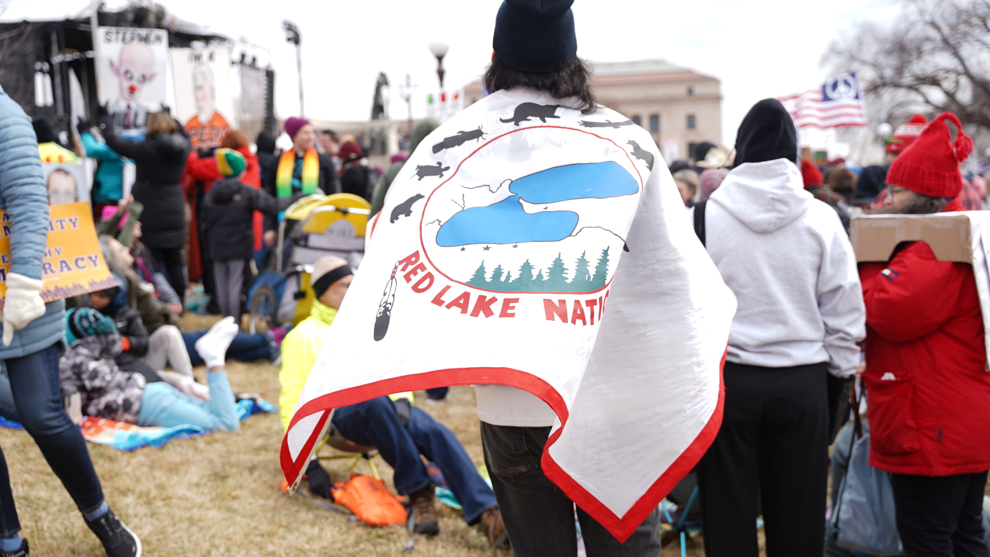 Indigenous groups turn out in Minneapolis for ‘No Kings’ protest, express centuries of resistance to political violence