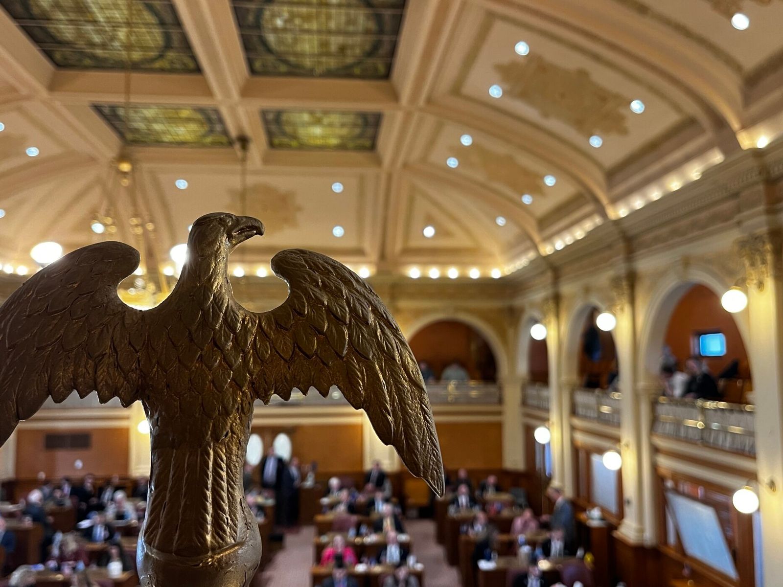 The South Dakota House of Representatives chamber at the Capitol in Pierre.