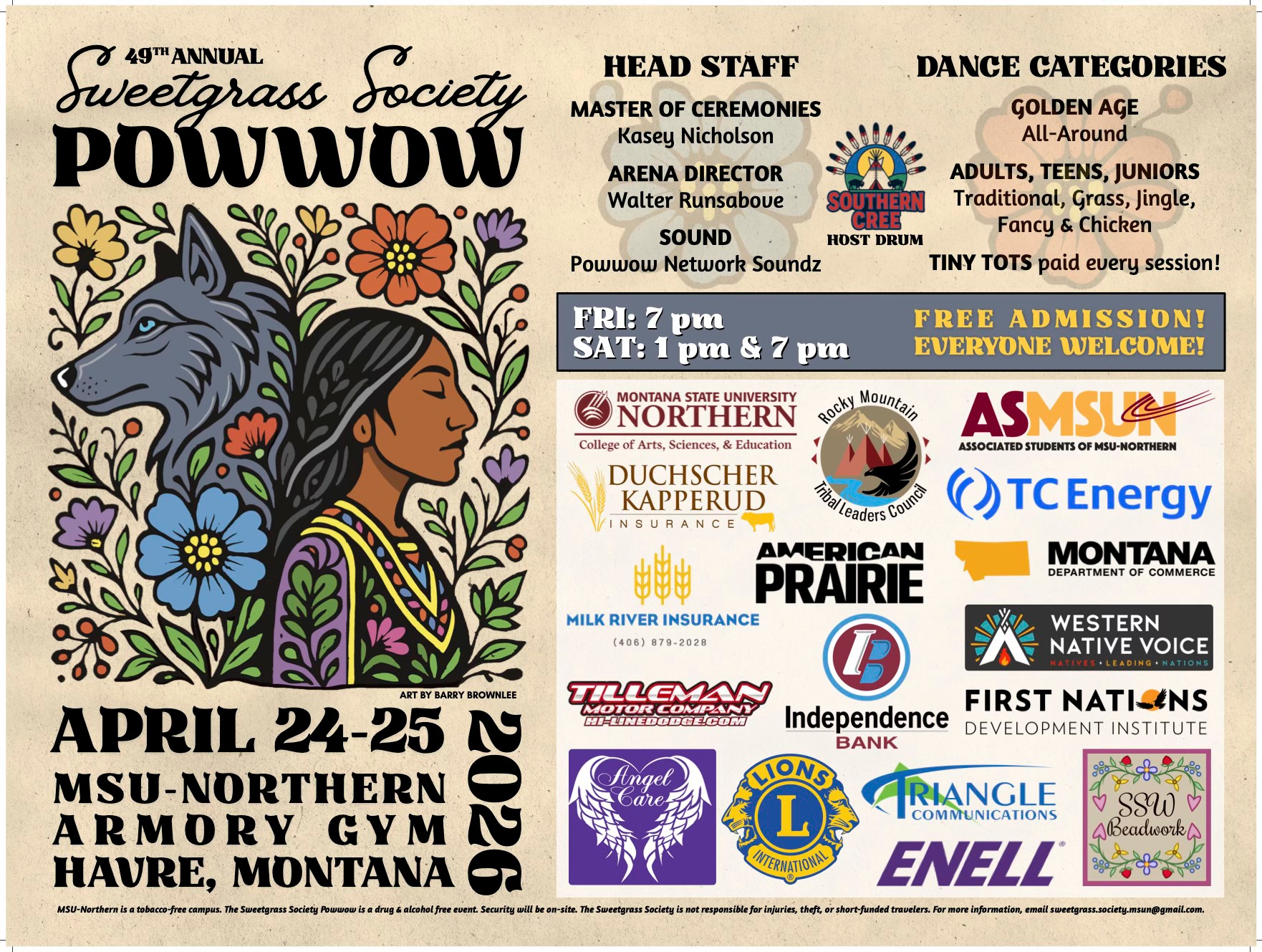 Sweetgrass Society Powwow set for April 24-25 in Havre