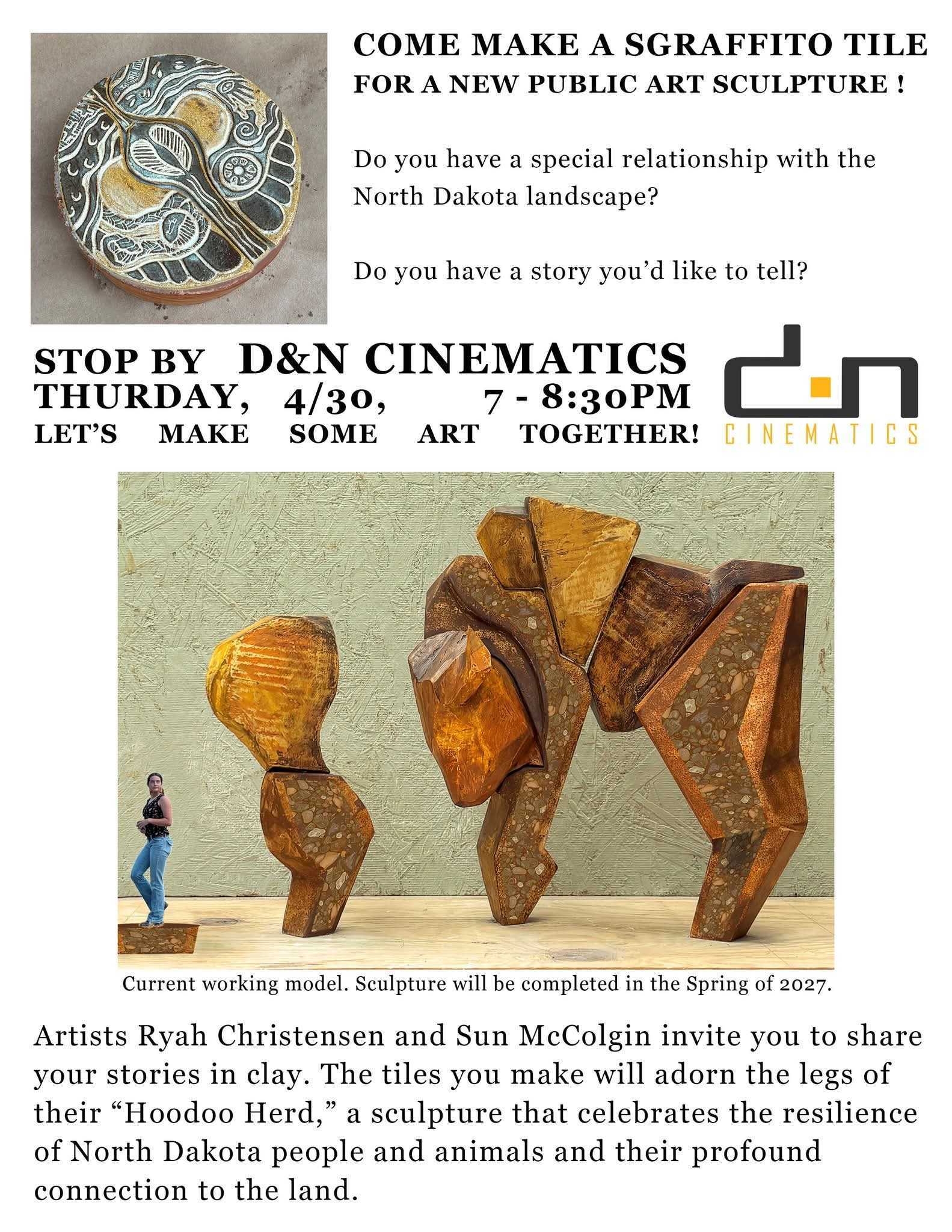 Public invited to create tiles for new sculpture at D&N Cinematics