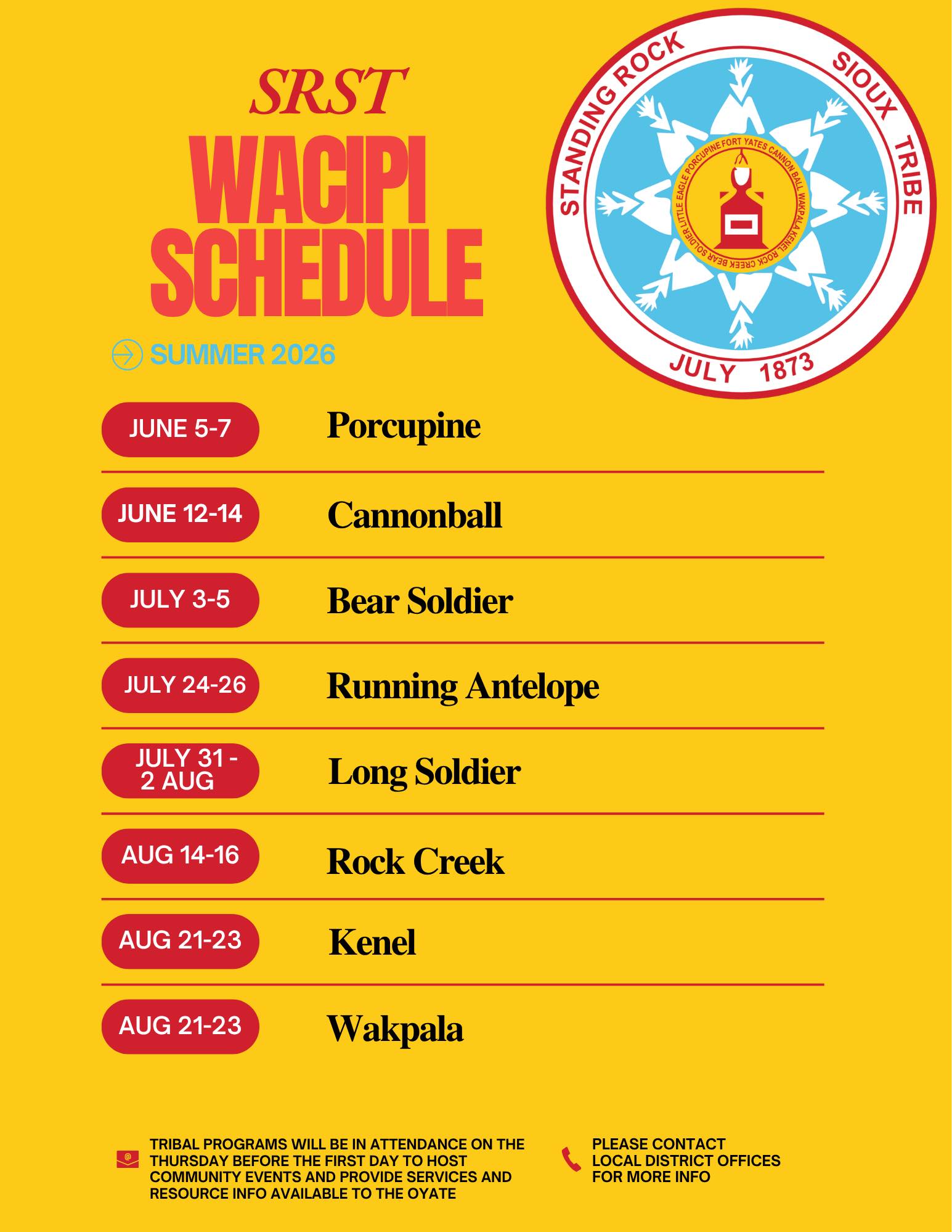 Standing Rock Sioux Tribe releases 2026 summer wacipi schedule