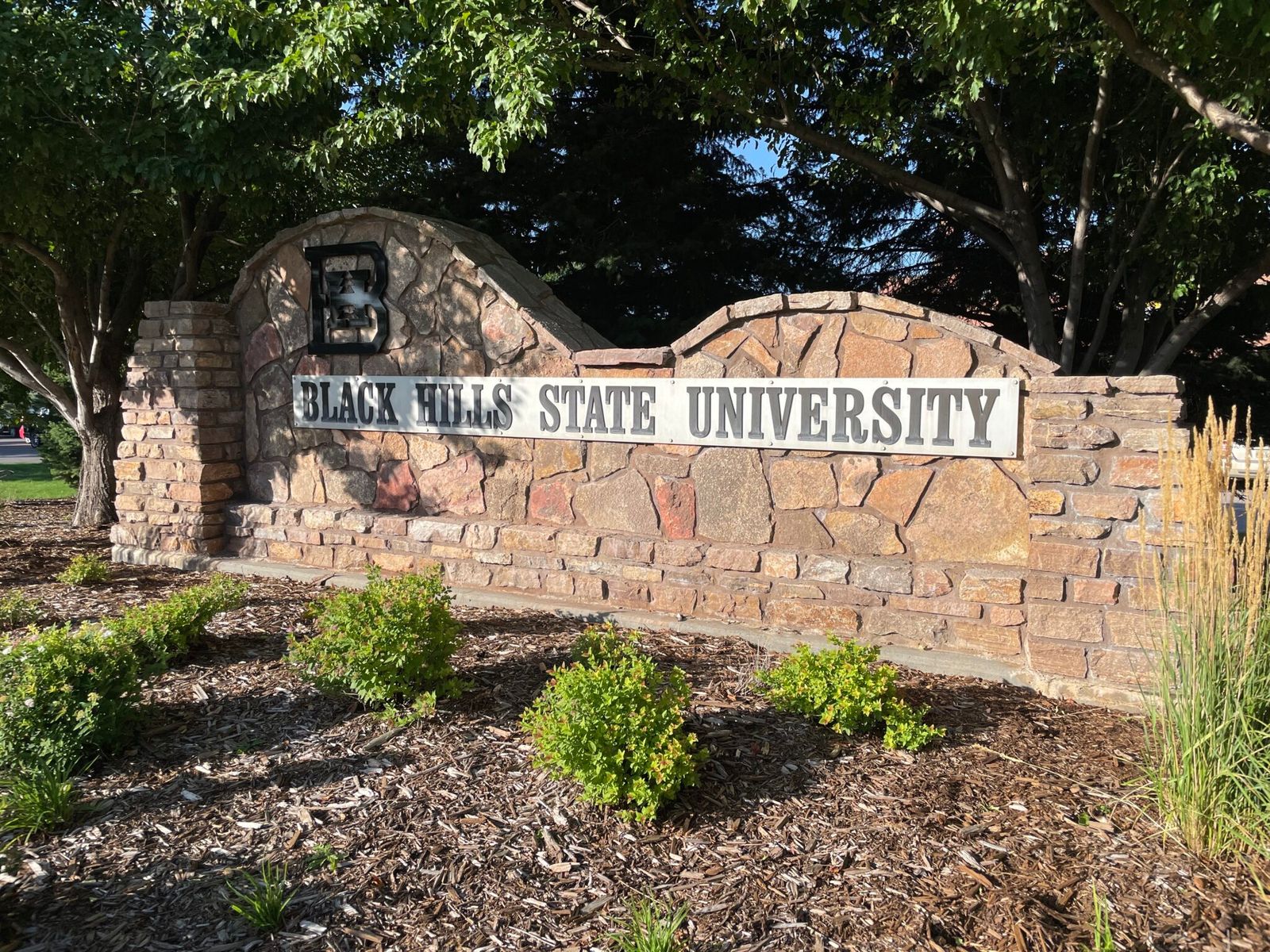 A sign marks an entrance to Black Hills State University in Spearfish, South Dakota, on Aug. 28, 2024.