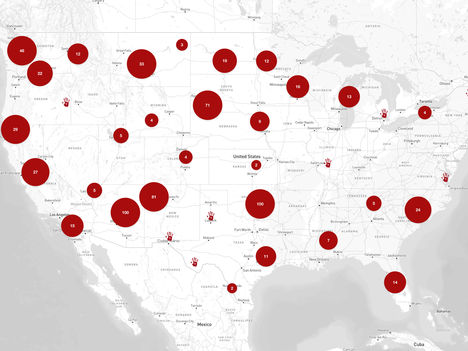 Explore the data: search for a specific name or explore cases by location