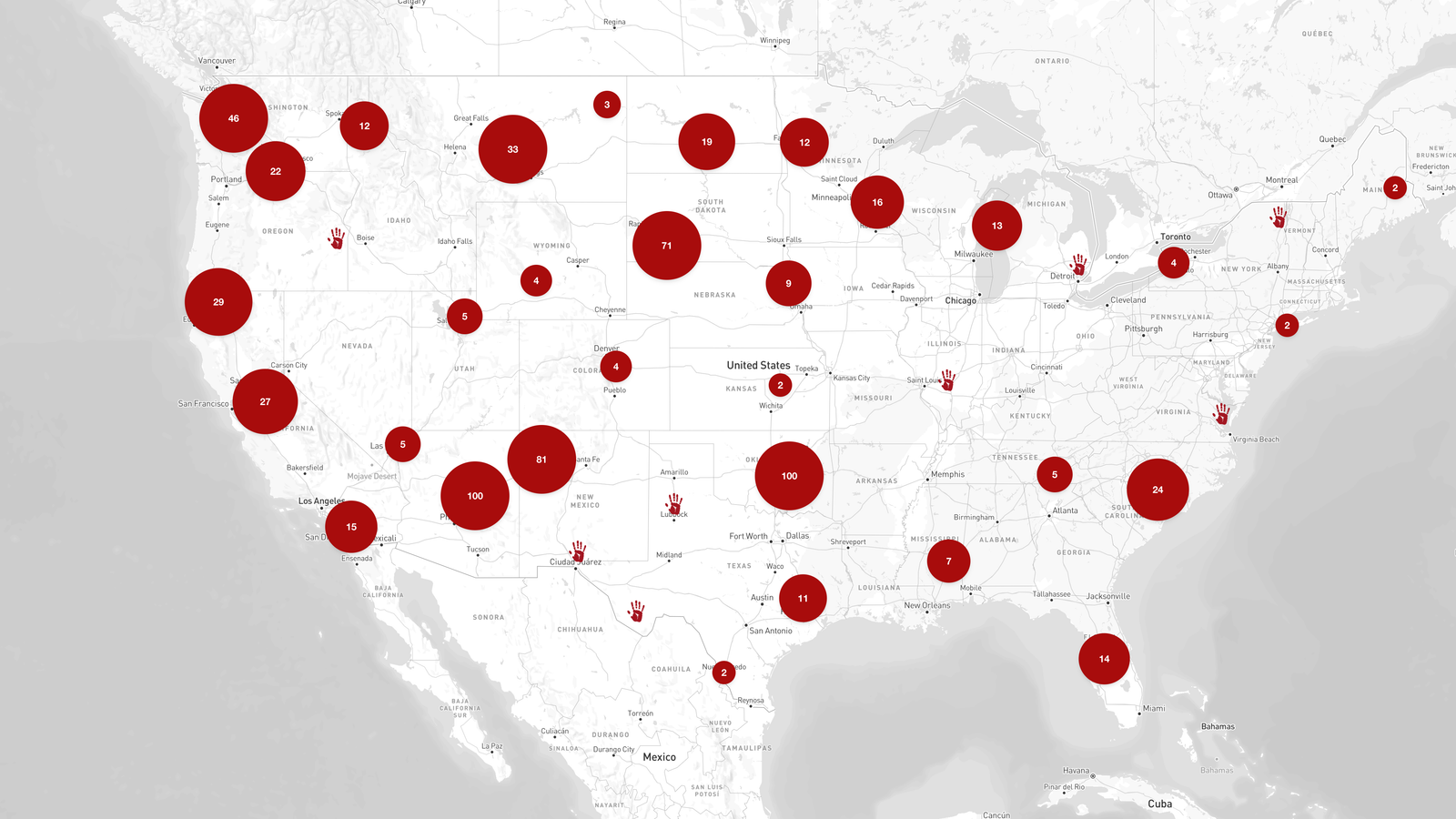 Explore the data: search for a specific name or explore cases by location