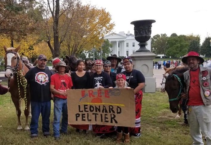 The Leonard Peltier Freedom Riders and their allies deliver a message to President Trump to free Leonard Peltier.