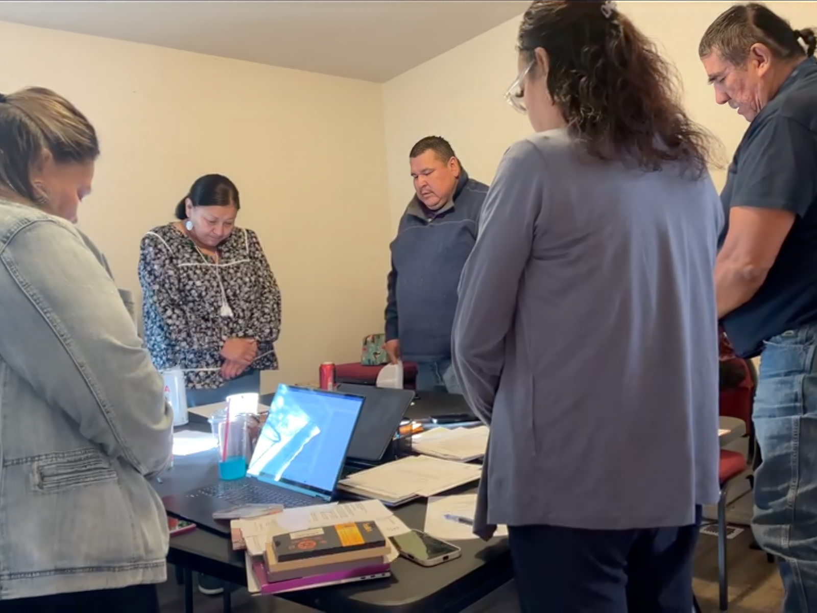 Six members of the Northern Cheyenne Tribe council met in person to approve business resolutions for the tribe, Monday, Oct. 5, 2026. Interim President Ernest Littlemouth, Sr., also attended in person. Two councilors voted by telephone. (Facebook/Northern Cheyenne Tribal Council)