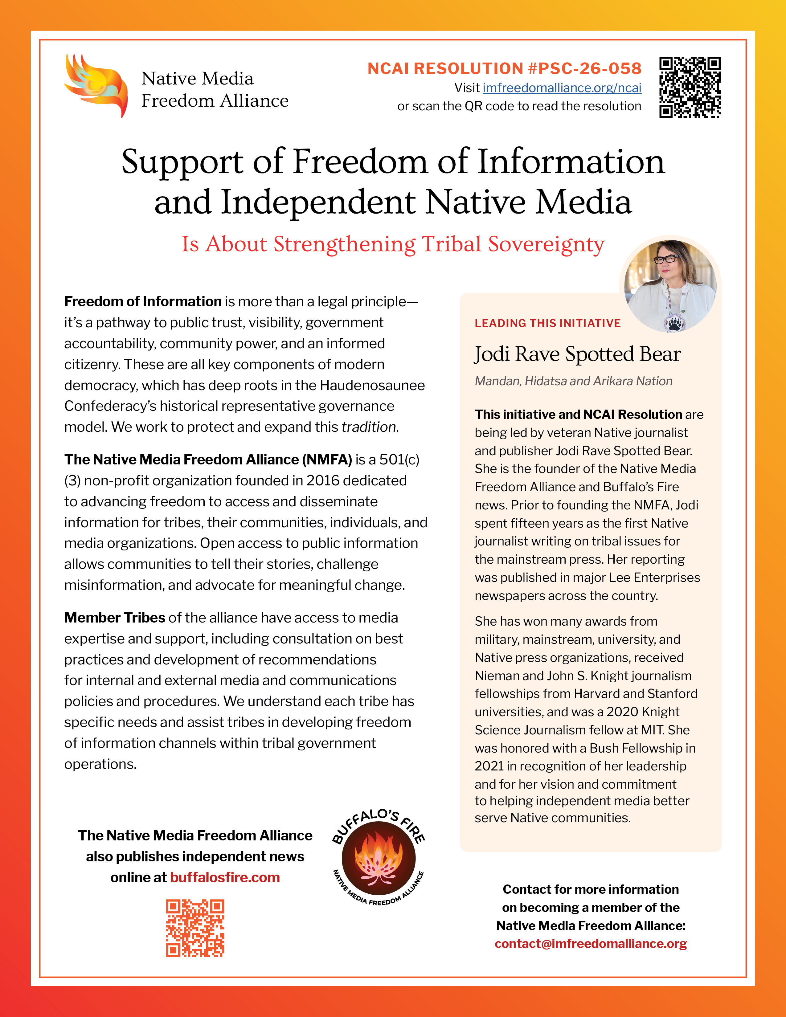 Native Media Freedom Alliance champions NCAI resolution to strengthen tribal sovereignty through independent press