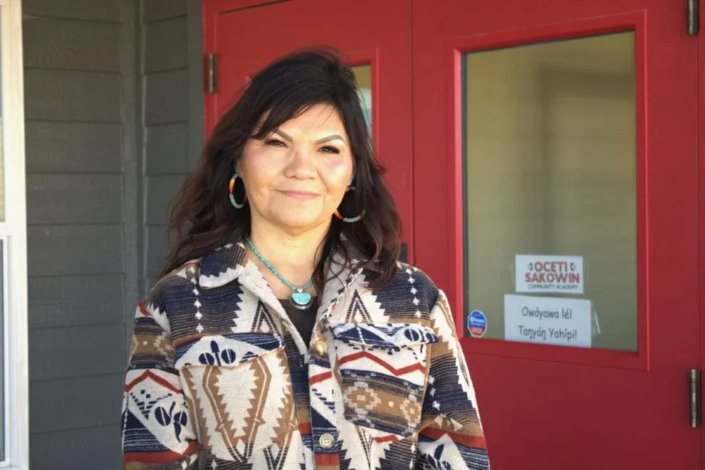 Mary Bowman, Hunkpapa/Oglala Lakota, is the principal and founder of the Oceti Sakowin Community Academy in Rapid City. Bowman has been involved in education for more than 15 years and noticed a need for culturally based teaching. (Photographed by Amelia Schafer)