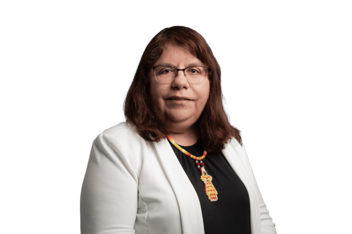 2024 Bush Fellow Arlene Krulish of the Spirit Lake Nation plans to pursue an online Psychiatric nurse practitioner degree from Herzing University, making her the first nurse practitioner from Spirit Lake to practice in Spirit Lake.
(Photo courtesy of Caroline Yang/Bush Foundation)