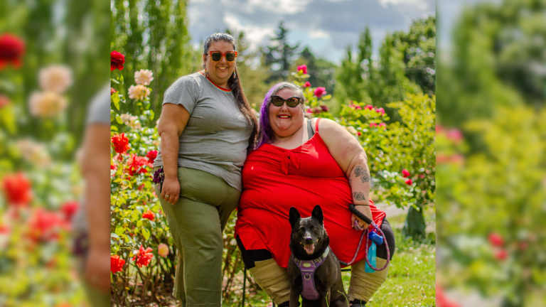 Brianna Bragg, left, and Shilo George explore themes such as Indigequeer identity, Two-Spiritness, disability, boundaries, survivance. Photo illustration by Jarrette Werk and Shilo George
