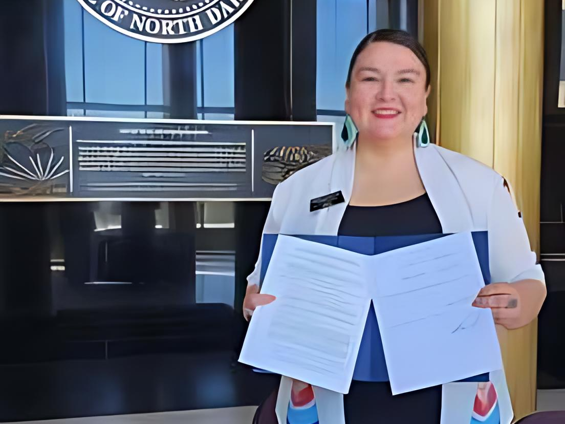 North Dakota state Rep. Jayme Davis sponsored House Bill 1535, which created the Feather Alert. The bill was signed into law Friday, May 2, 2025. (Photo courtesy of Shayla Davis)