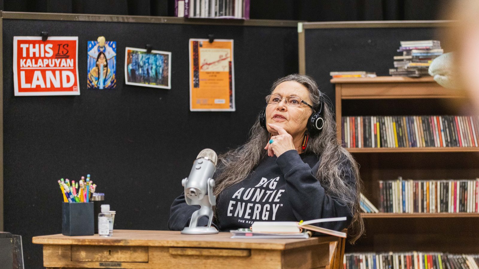 Marta Lu Clifford as Goldie during a rehearsal of “BlueJay’s Canoe,” Wednesday, Oct. 15, 2025. (Photo by Issac Arias)