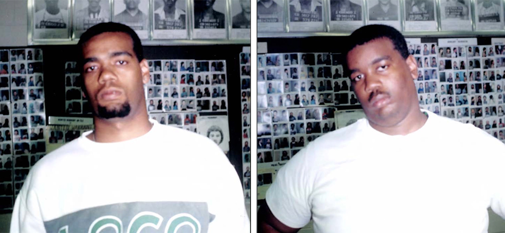 Henry Johnson (left) and Juan Johnson (right), in police photos taken at the time of their arrest for a murder they did not commit. The two brothers spent 11 years together in a maximum security prison. Capital News Service photo illustration with photos courtesy Dan Stohr.