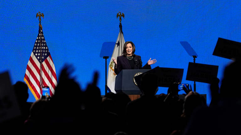 Vice President Kamala Harris speaks during the American Federation of Teachers' 88th national convention, Thursday, July 25, 2024, in Houston. (AP Photo/Tony Gutierrez)