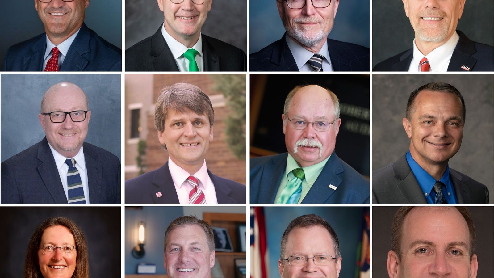 North Dakota University System leaders are, from left to right starting at the top, NDSU President David Cook, UND President Andrew Armacost, Chancellor Mark Hagerott, NDSCS President Rod Flanigan, Williston State President Bernell Hirning, Minot State President Steve Shirley, Lake Region President Doug Darling, Mayville State President Brian Van Horn, Dakota College Bottineau Dean Carmen Simone, Dickinson State acting President Ty Orton, Bismarck State Interim President Brent Sanford and Valley City State President Alan LaFave. (Photos provided by North Dakota University System)