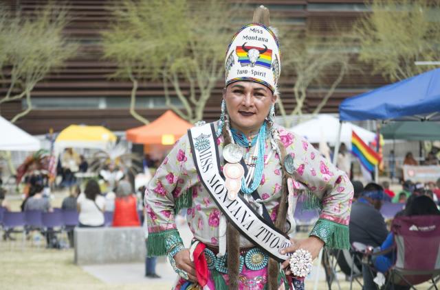 Travis Goldtooth, a member of the Navajo Nation, was the reigning Miss Montana Two-Spirit in 2019. Katherine Davis-Young for The Washington Post via Getty Images