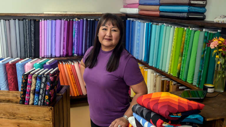 Bonnie LeBeau has opened up her new Bonnie LeBeaux Quilts store at 1575 N. LaCrosse St. Suite J in Rapid City. (Photo by Matt Gade, Rapid City Journal)